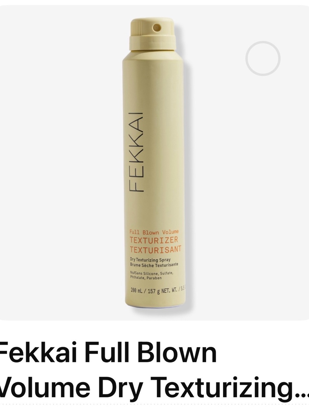 Fekkai Cream Full Blown Volume Texturizer Spray